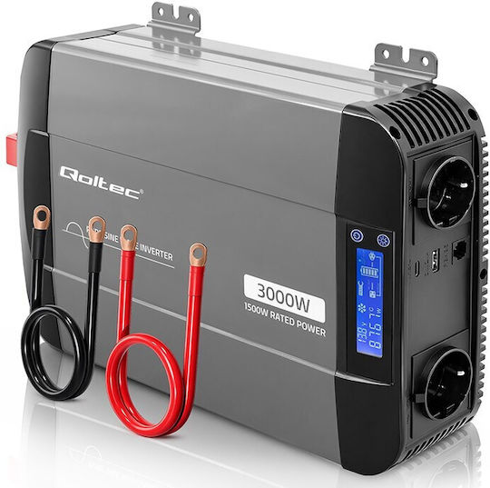 Qoltec Pure Sine Wave Inverter Power 1500W with Input Voltage 12V Single Phase 52690