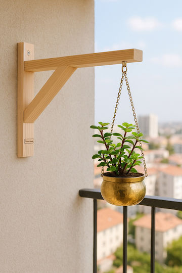 SteweHome Hanging Wooden Orange Plant Stand 3x35x35cm