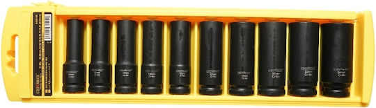 Crownman Steckdosen Pneumatisch Lange mit Rahmen Gastgeber 1/2" Set 10Stücke