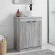 vidaXL Badezimmer Waschtisch-Einheit Ohne Waschbecken Mit Spiegel M54xB35xH83cm Graue