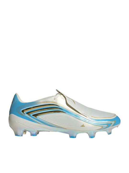 adidas F50 Messi Elite FG Football Shoes with Cleats Ivory Semi Blue Burst Icey Blue