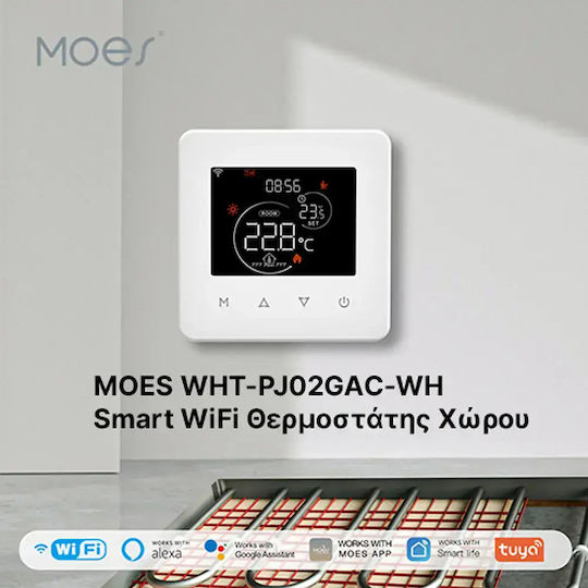 MOES Ψηφιακός Χωνευτός Θερμοστάτης Χώρου Smart με Wi-Fi