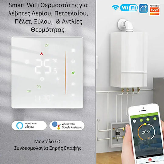 MOES 006 Ψηφιακός Χωνευτός Θερμοστάτης Χώρου Smart με Wi-Fi