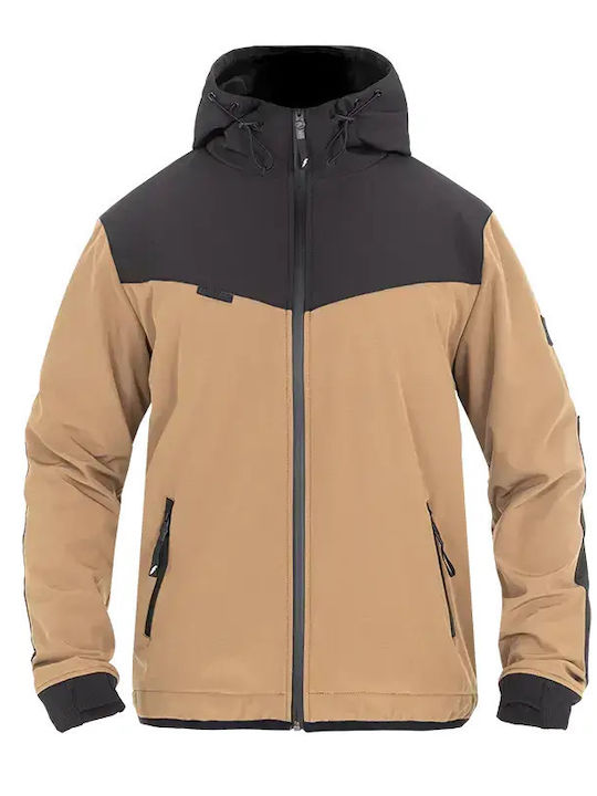 John Doe XTM V3 Softshell Rip Stop Χειμερινό Ανδρικό Μπουφάν Μηχανής Softshell Αδιάβροχο Brown / Black