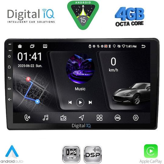 Digital IQ Car Audio System for Audi A4 2008-2015 Bluetooth USB WiFi GPS Apple CarPlay Android Auto with 10" Touch Screen