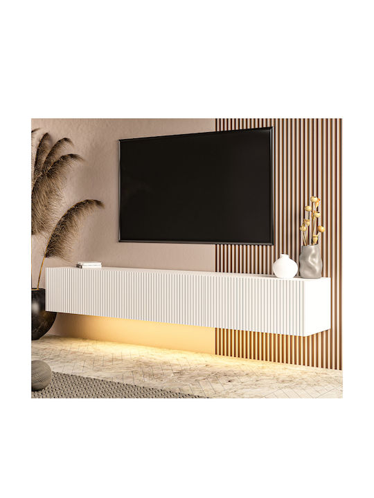 TV Stand with LED Lighting White L180xD31xH28cm