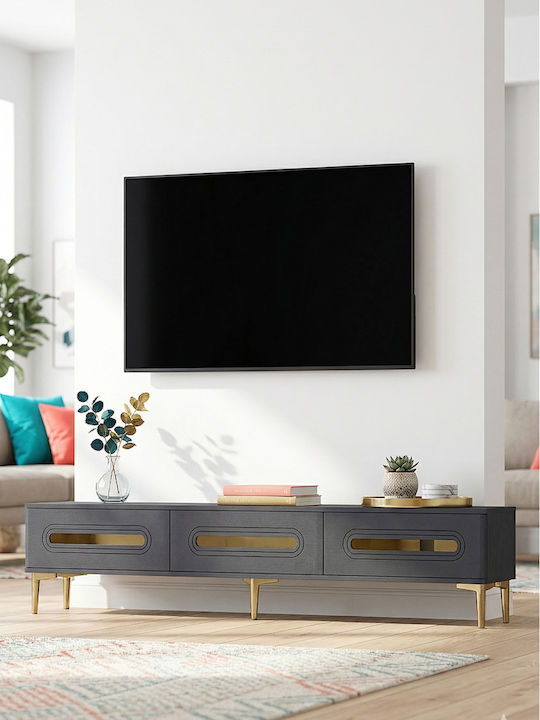 Έπιπλο Τηλεόρασης Γκρι Μ180xΠ30xΥ41cm