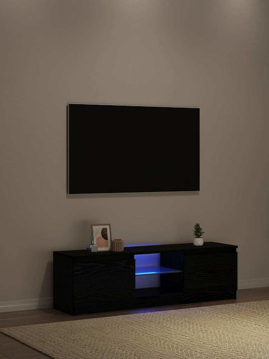 Έπιπλο Τηλεόρασης με Φωτισμό LED Μαύρο Μ120xΠ30xΥ36cm