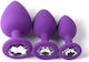 Smd Analyzer Triple Silicone Edition Πρωκτική Σφήνα Σιλικόνη Σετ 3 S M L Purple Silver Diamond