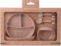 Tedsy Feeding Set Silicone Gray 5pcs