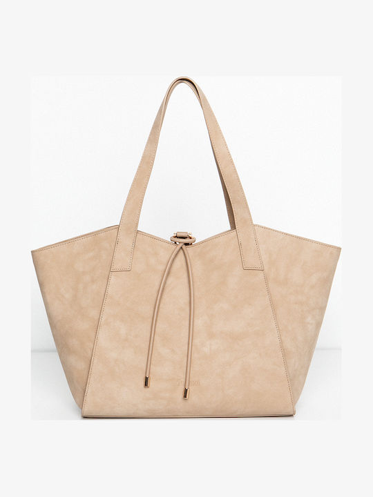 Toi&Moi Γυναικεία Τσάντα Shopper Ώμου Μπεζ