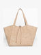 Women's Shoulder Shopper Bag Beige