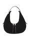 Gallantry Structured Women Hobo Handbag Chic Double Zipper Black