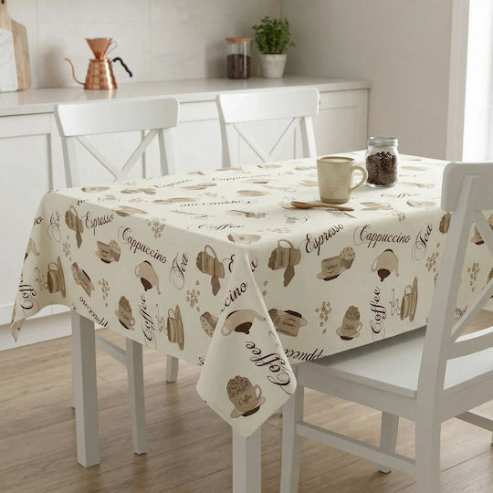 Τραπεζομάντηλο Βαμβακερό Αλέκιαστο Coffee Cream 140x180εκ.