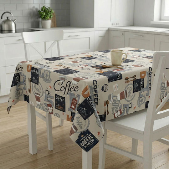 Τραπεζομάντηλο Βαμβακερό Αλέκιαστο Coffee 120x160εκ.