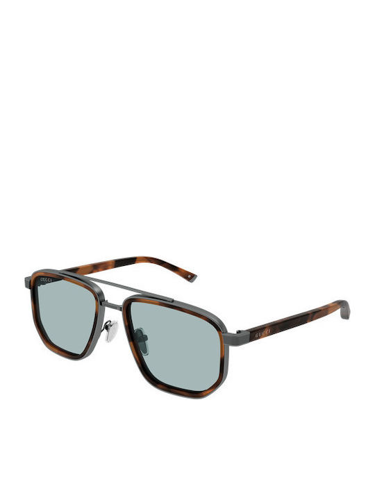 Gucci Unisex Γυαλιά Ηλίου με Καφέ Σκελετό και Μπλε Φακό GG2073S 002