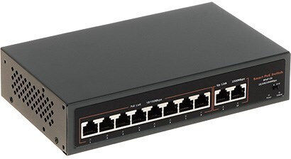 Apti APTI-POE0802G-120W-ECO L2 PoE+ Превключвател с 8 Ethernet Порта