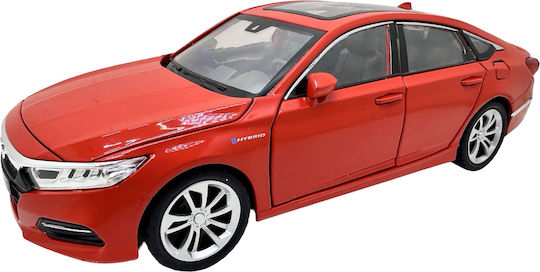 Replica Metalică Roșie Honda Accord Sport Hybrid Scara 1:24 Model Static Lumini Sunete Uși Deschise Capotă Portbagaj