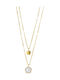 Loisir Double Necklace with Flower Design Made of Gold Plated Steel