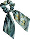 Scrunchy Lange Halstuch Haar In Bedrucktem Samt Tie-Dye Vintage Grüne