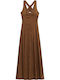 Summer Maxi Shirt Dress Brown