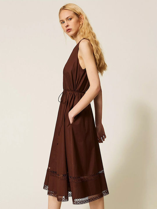 Summer Midi Dress Brown