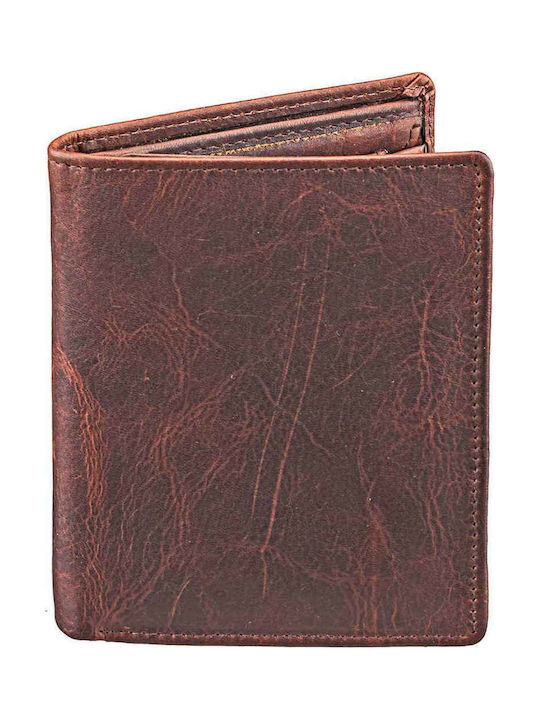 Leather Men's Wallet with RFID Tabac Brown