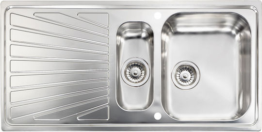 Sanitec Cometa Vessel Kitchen Sink Left Handed Inox M100xP50cm Silver