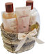 Aurora Natural Almond Milk Skin Care Set for Body Cleaning 3 Pieces