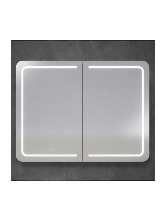 Tema Καθρέπτης Μπάνιου Led Αφής από MDF 60x80cm Λευκός
