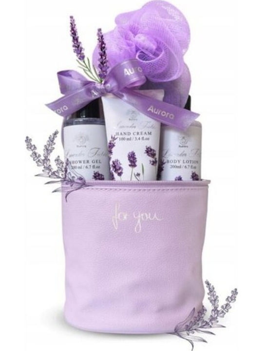 Aurora Natural Lavandula Set Îngrijire pentru Curățare Corp 4 Bucăți