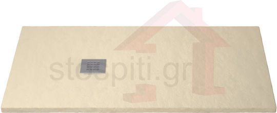 Sanitec Flat Stone Karisto Ocra Квадратна Акрилна Душ Кабина 90x90см Сива