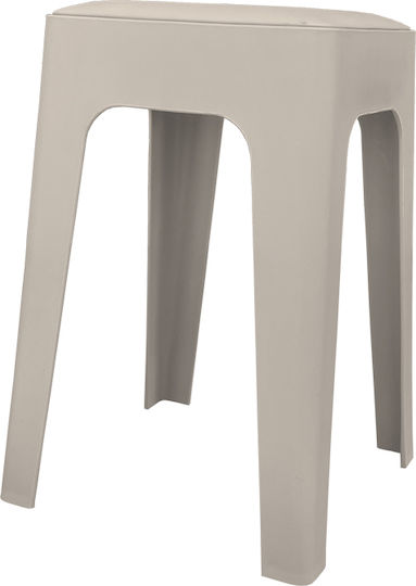 Outdoor Garden Stool Made of Polypropylene 685700 with Cappuccino Cushion 28x28x47cm