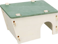 Ξύλινο Σπιτάκι House Mick Beige Green 37,5x24x20,5cm Μικρά Ζώα
