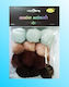 Acrylic Pom Poms Brown 40mm 12pcs