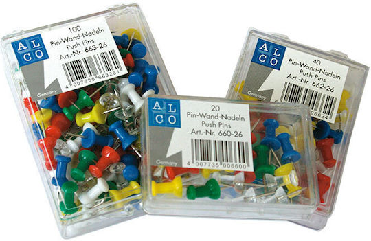 Alco Push Pins Cork Board 100/box Alco Assorted