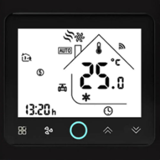 Moes Bac-002-alw-bk Termostat Inteligent Wifi Îngropat Pentru Ventiloconvector 2 Țevi Negru