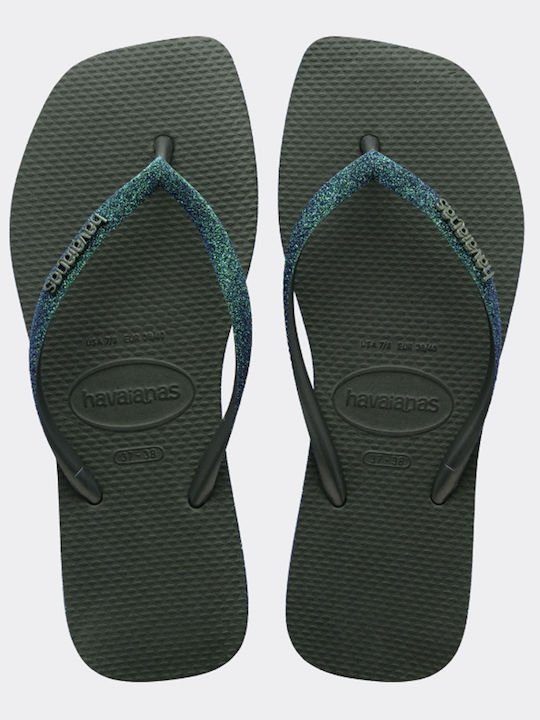 Havaianas Slim Square Sparkle Джапанки В Зелен ...