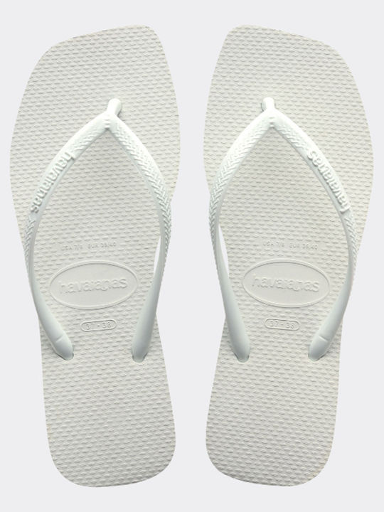 Havaianas Slim Square Flip Flops in White Colour