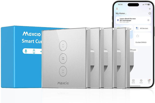 Συσκευή Ελέγχου Ρολών Wifi Maxcio Alexa Google Home Αφής Έξυπνη Συσκευασία 4 Τεμαχίων