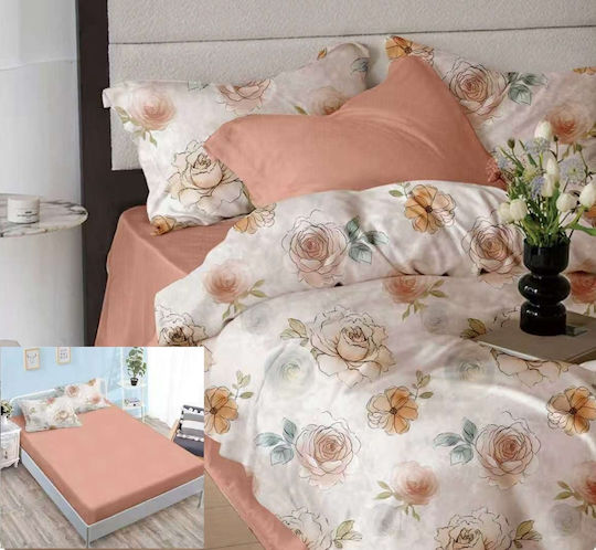 Set Huse Pentru Pilote 200x230cm Dublu Cu 4 Fețe De Pernă Și 1 Cearceaf Gri