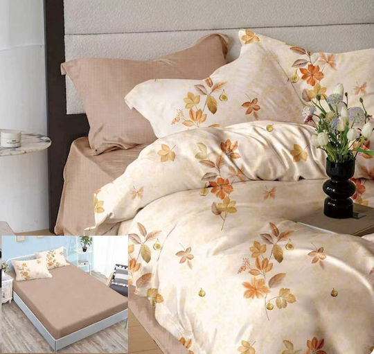 Set Huse Pentru Pilote 200x230cm Dublu Cu 4 Fețe De Pernă Și 1 Cearceaf Gri