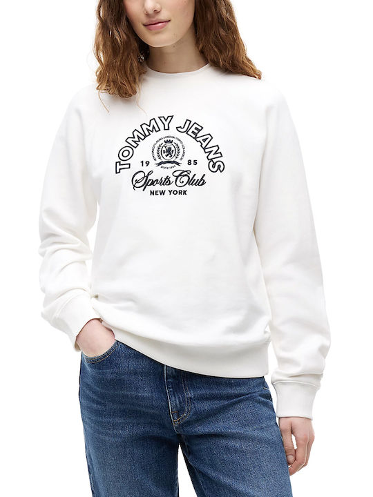 Tommy Hilfiger Logo Langes Sweatshirt für Damen Weiß-Blau