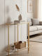 Metal Console Table with Glass Surface Scandinavian L80xW33xH80cm