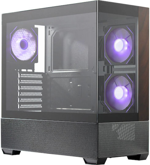 CoolerMaster Master Elite 690 Gaming Midi Tower Κουτί Υπολογιστή με Πλαϊνό Παράθυρο και ARGB Φωτισμό Μαύρο