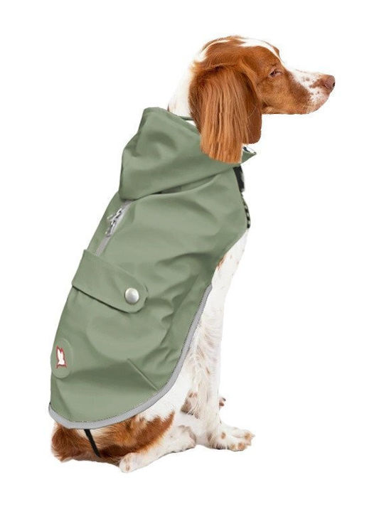 Lalazoo Waterproof Green Dog Coat With Back Length 45 cm