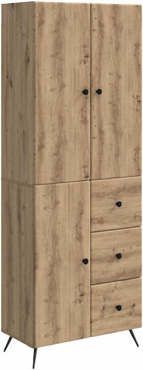 Wall Living Room Cabinet Made of Particle Board in Oak 66x34.5x90cm