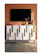 SteweHome Holzsideboard mit Spiegel Brauntöne 120x32x75cm