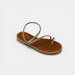Stathatos Shoes Women's Flat Sandals Rose Gold