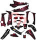 Strong Set Plastic Motorcycle Parts for Honda Astrea Supra 100 Burgundy